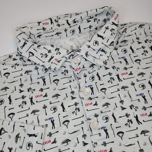 U.S. Open Polo Shirt Mens XL White Excellent 121st Anniversary Golf Novelty
